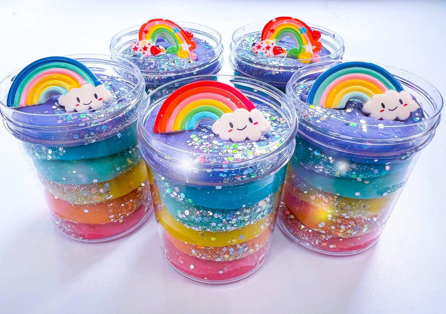 " Rainbow"  Dough Jar
