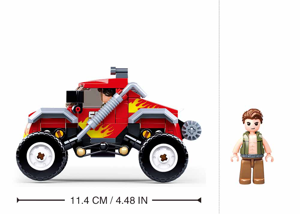 Town Off-Road Red Monster Car Building Brick Kit (150 pcs)