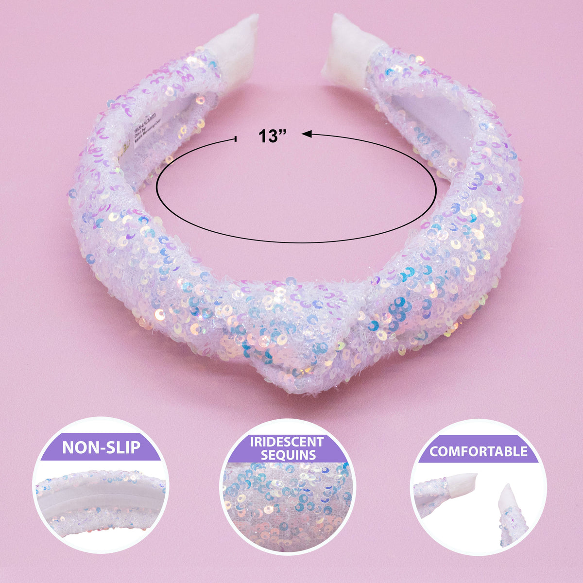 Kids Knot Headband - Sequin Knotted Hair Band Accessories