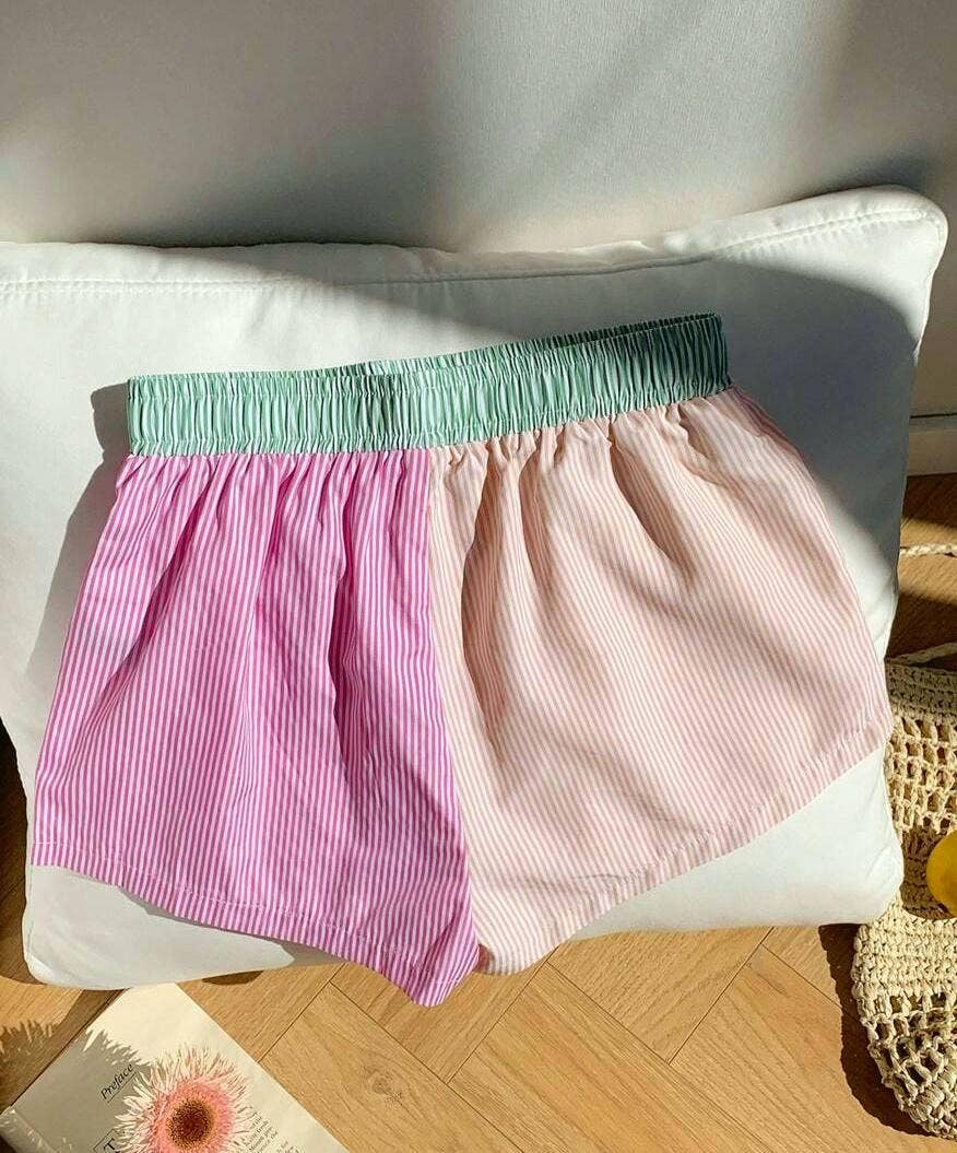 Beach colourblock striped boxer shorts